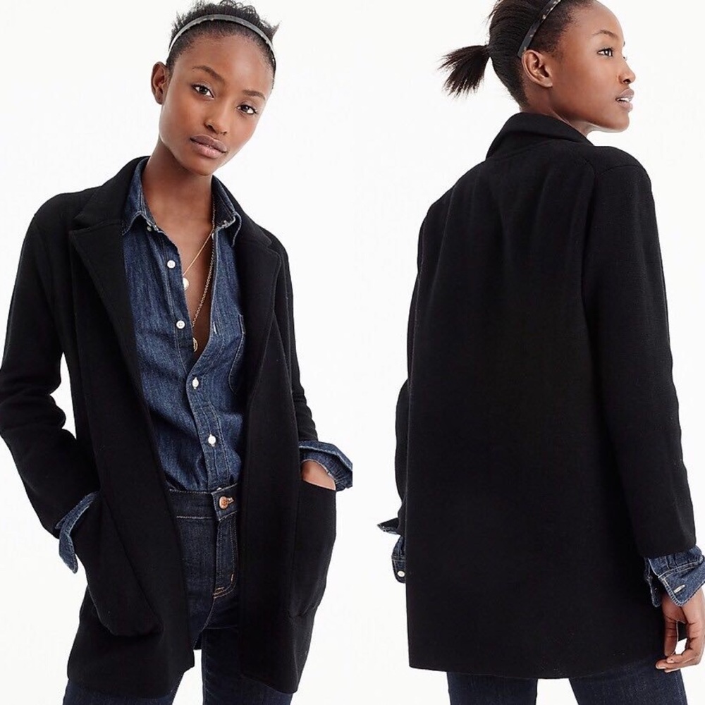 NEW J. Crew Sophie Open-front Black Sweater Blazer